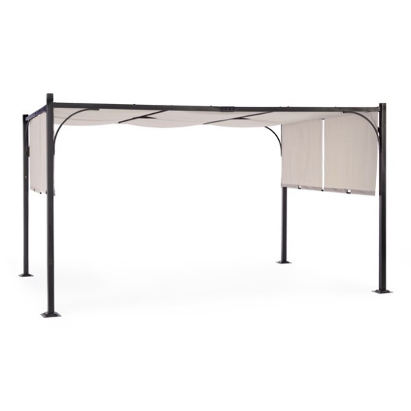 Pergola 3x4 Antracite In Acciaio Telo Idrorepellente Slide Bizzotto