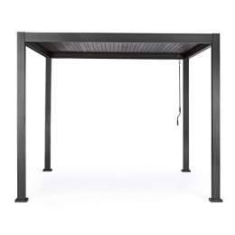 Pergola Bioclimatica 3x3 In Alluminio Con Lamelle Orientabili Antracite Pacific Bizzotto