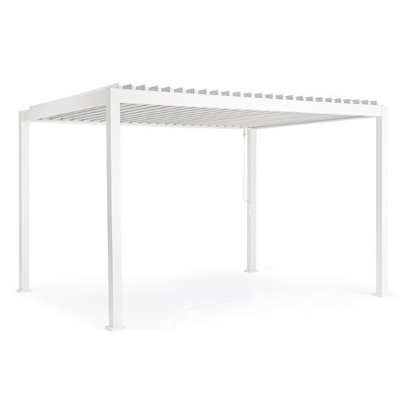 Pergola Bioclimatica 3x4 In Alluminio Bianca Scura Pacific Bizzotto