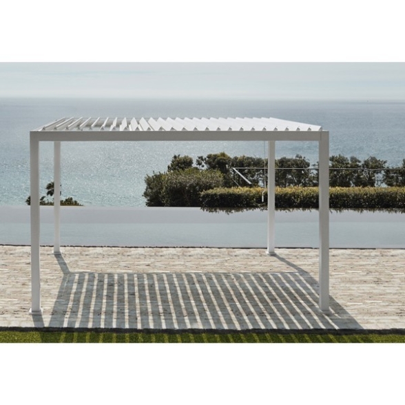 Pergola Bioclimatica 3x4 In Alluminio Bianca Scura Pacific Bizzotto