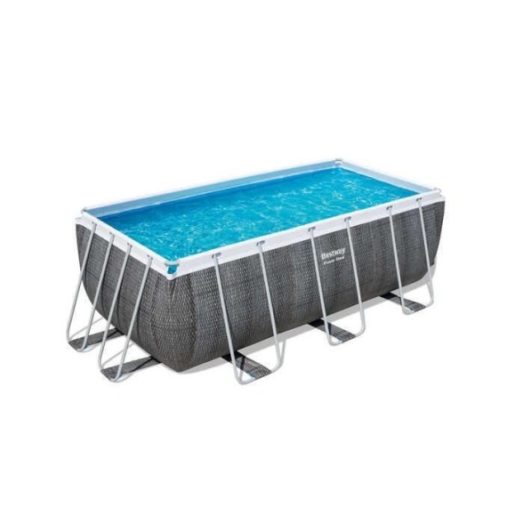 Piscina effetto rattan grigio scuro 412x201x122 cm Bestway con pompa filtro