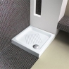 Piatto doccia quadrato 70 x 70 cm H 10 cm porcellana antiscivolo bianco
