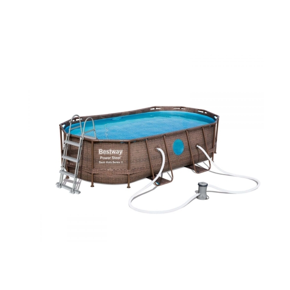 Piscina fuori terra in rattan con oblò 4,27x2,5x1,00 mt con pompa Bestway
