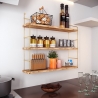 Mensola A Muro 3 Ripiani In Legno E Metallo 60x16x62 Rovere E Oro Jude