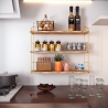 Mensola A Muro 3 Ripiani In Legno E Metallo 60x16x62 Rovere E Oro Jude