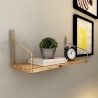 Mensola Industrial In Legno E Metallo 45x16x16 Rovere E Oro Karma