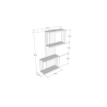 Mensola Multiripiano Industrial 65x19x96 Antracite E Legno Ellie