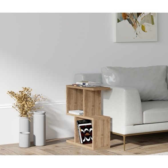 Tavolino Da Divano Multiuso 2 Ripiani 45x17x51 Effetto Legno Dax
