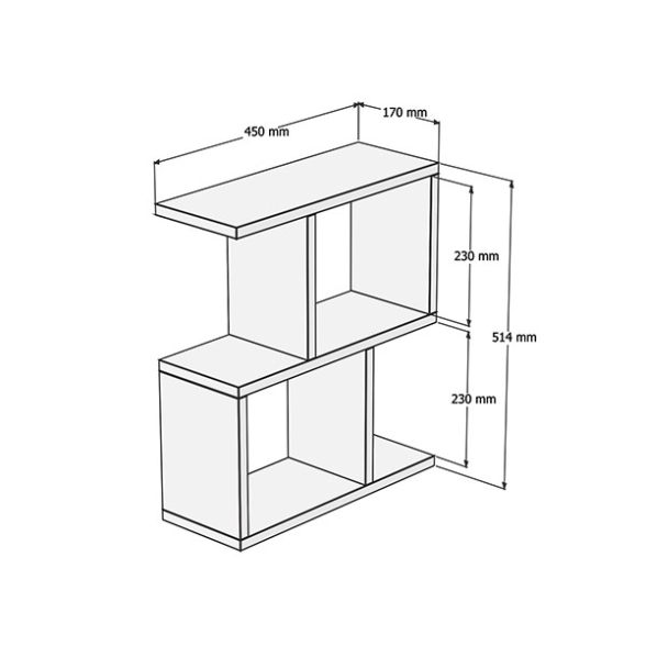 Tavolino Da Divano Multiuso 2 Ripiani 45x17x51 Effetto Legno Dax