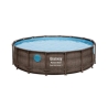 Piscina Bestway con oblò rotonda ø 488x122 cm in rattan 56725