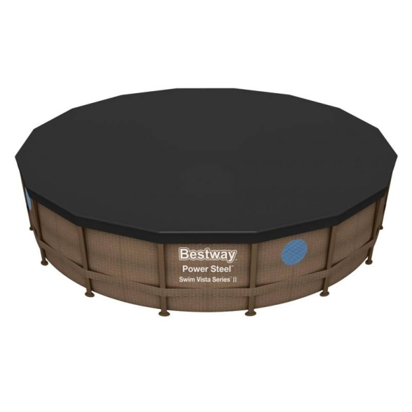 Piscina Bestway con oblò rotonda ø 488x122 cm in rattan 56725