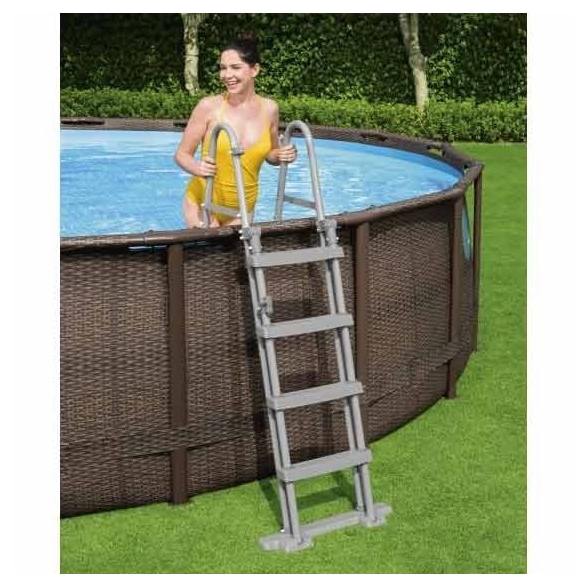 Piscina Bestway con oblò rotonda ø 488x122 cm in rattan 56725