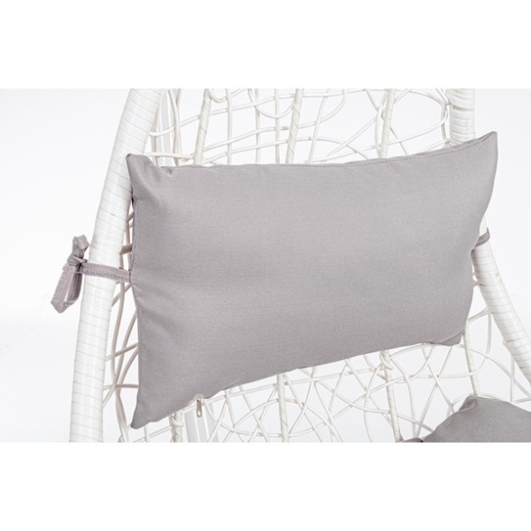 Poltrona sospesa con cuscini da esterni color bianco Amirantes Bizzotto