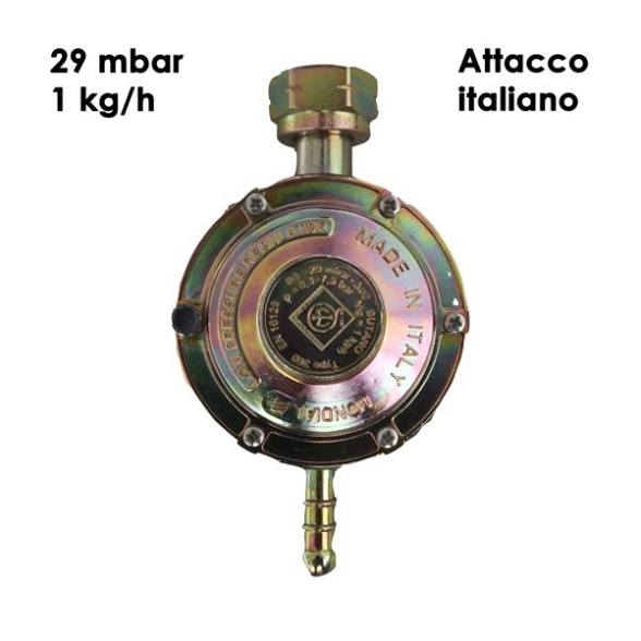Attacco bombole gas italiane per barbecue kit regolatore a taratura fissa
