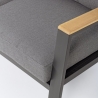 Salotto da esterno 4 posti in metallo e legno Bizzotto Harbor FSC antracite