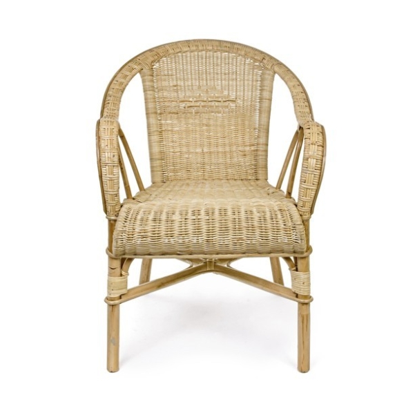 Salotto intrecciato in rattan naturale per esterno Ines Bizzotto