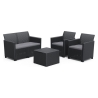 Salotto Per Esterni Rattan Divano Due Poltrone Cuscini E Tavolino Contenitore Claire Graphite Keter