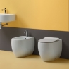 Sanitari Filo Muro WC + Bidet + Sedile Flo NORIM Kerasan Salva Spazio