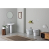 Sanitari Filo Muro WC + Bidet + Sedile Bit Kerasan Bianchi Salva Spazio
