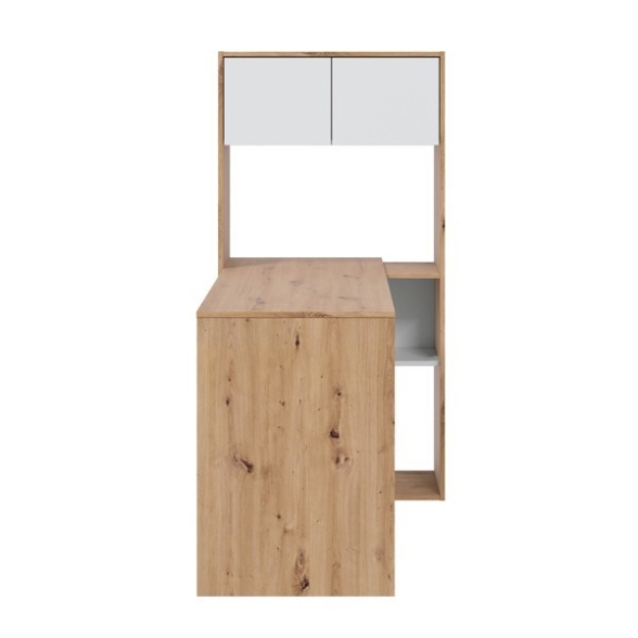 Scrivania Libreria Moderna Doppia Configurazione Reversibile Bianco E Rovere