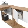 Scrivania Libreria Moderna Doppia Configurazione Reversibile Bianco E Rovere