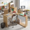 Scrivania Libreria Moderna Doppia Configurazione Reversibile Bianco E Rovere