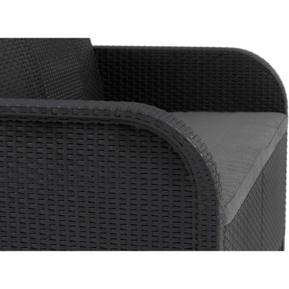 Salotto Da Esterno Con Tavolino Contenitore Rosalie Keter Graphite