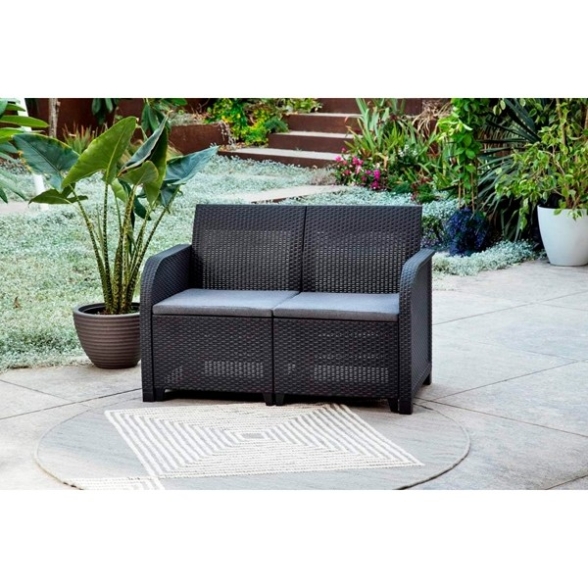 Salotto Da Esterno Con Tavolino Contenitore Rosalie Keter Graphite