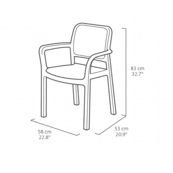 Sedia Da Giardino Impilabile Con Braccioli Bella Keter Graphite