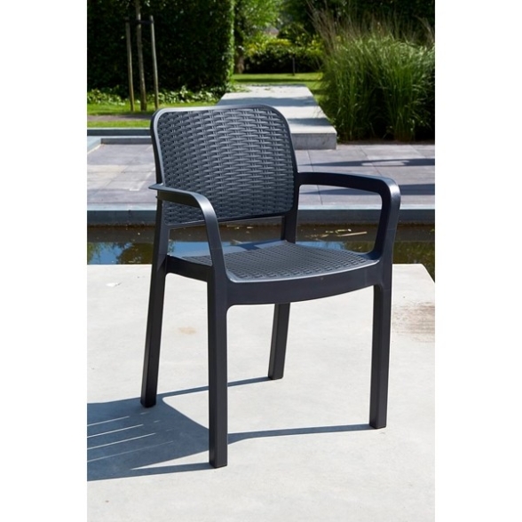 Sedia Da Giardino Impilabile Con Braccioli Bella Keter Graphite