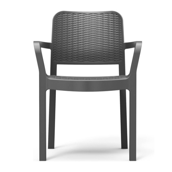 Sedia Da Giardino Impilabile Con Braccioli Bella Keter Graphite