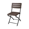 Sedia Pieghevole Da Esterno In Acciaio Effetto Legno 55x46x81 Cm Marrone