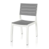 Sedie Da Esterno Senza Braccioli In Resina Effetto Legno Bianco E Grigio Set 4 Pezzi Harmony
