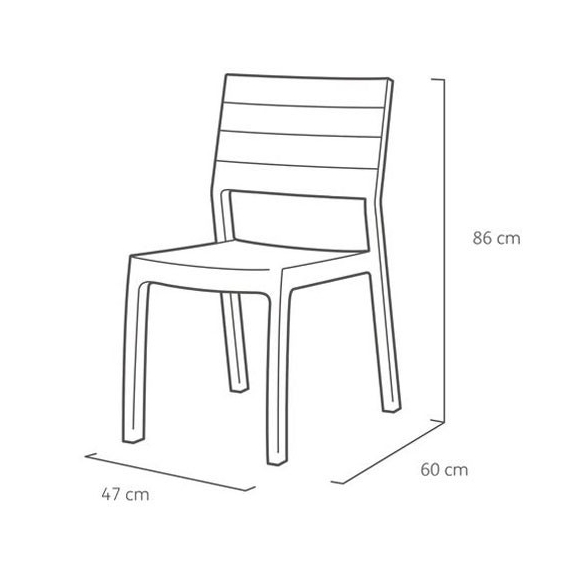 Sedie Da Esterno Senza Braccioli In Resina Effetto Legno Bianco E Grigio Set 4 Pezzi Harmony