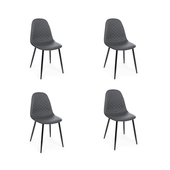 Sedie da interno moderne in ecopelle Grigio Amanda Bizzotto 4 Pz