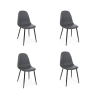 Sedie da interno moderne in ecopelle Grigio Amanda Bizzotto 4 Pz