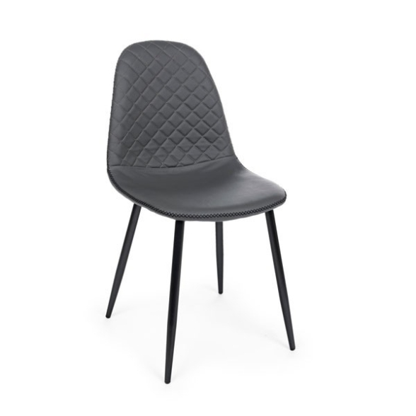 Sedie da interno moderne in ecopelle Grigio Amanda Bizzotto 4 Pz