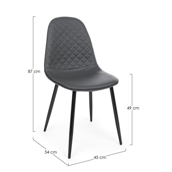 Sedie da interno moderne in ecopelle Grigio Amanda Bizzotto 4 Pz