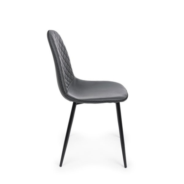 Sedie da interno moderne in ecopelle Grigio Amanda Bizzotto 4 Pz