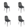 Sedia Da Interno In Velluto Imbottite Grigio Scuro Irelia Bizzotto - 4 Pz
