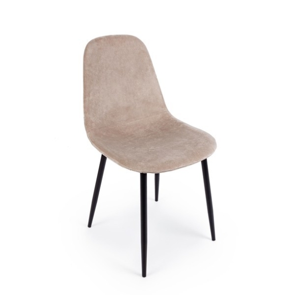 Sedia Da Interno In Velluto Imbottite Tortora Irelia Bizzotto - 4 Pz