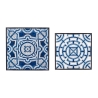 Set 2 tavolini legno e acciaio con decorazione Neapolis K24 Bizzotto