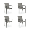 Set 4 Sedie Da Esterno Antracite In Alluminio Con Braccioli Konnor Bizzotto