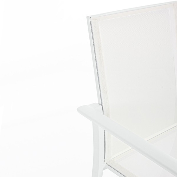 Set 4 Sedie Da Esterno Bianche In Alluminio Con Braccioli Konnor Bizzotto