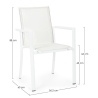 Set 4 Sedie Da Esterno Bianche In Alluminio Con Braccioli Konnor Bizzotto