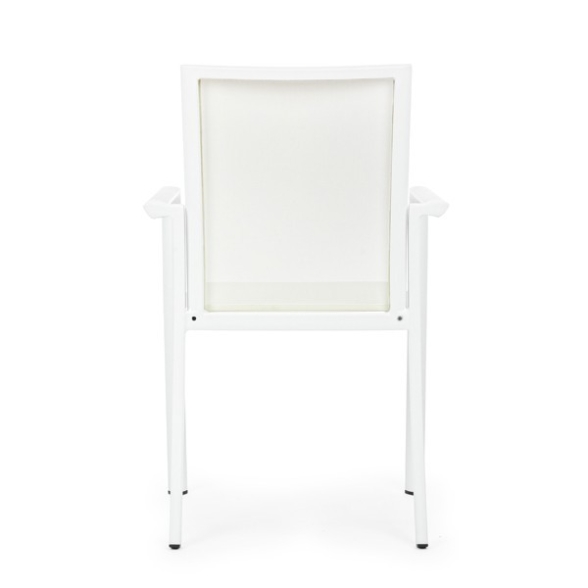 Set 4 Sedie Da Esterno Bianche In Alluminio Con Braccioli Konnor Bizzotto