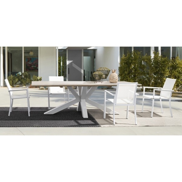 Set 4 Sedie Da Esterno Bianche In Alluminio Con Braccioli Konnor Bizzotto