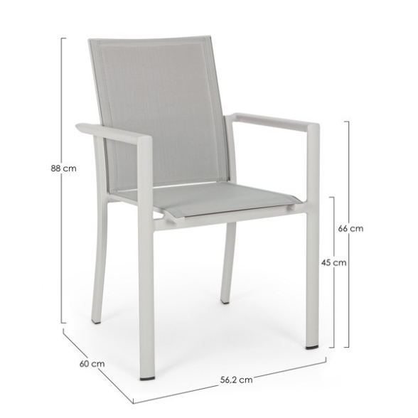 Set 4 Sedie Da Esterno Rastin In Alluminio Con Braccioli Konnor Bizzotto
