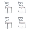 Set 4 sedie da giardino in ferro e mosaico con cuscini Bizzotto Berkley