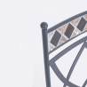 Set 4 sedie da giardino in ferro e mosaico con cuscini Bizzotto Berkley